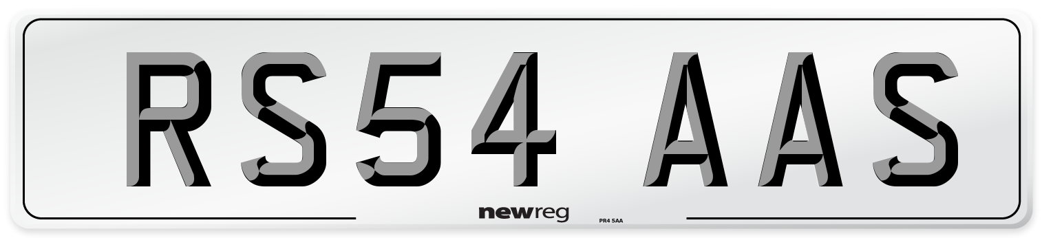 RS54 AAS Number Plate from New Reg